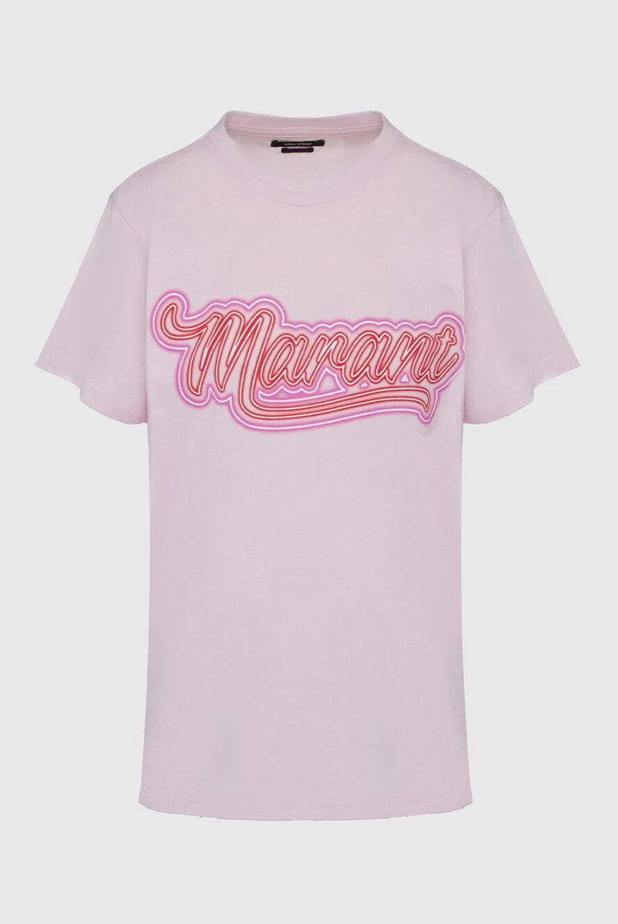 Isabel Marant women's cotton pink t-shirt with a logo 160375 - photo 1