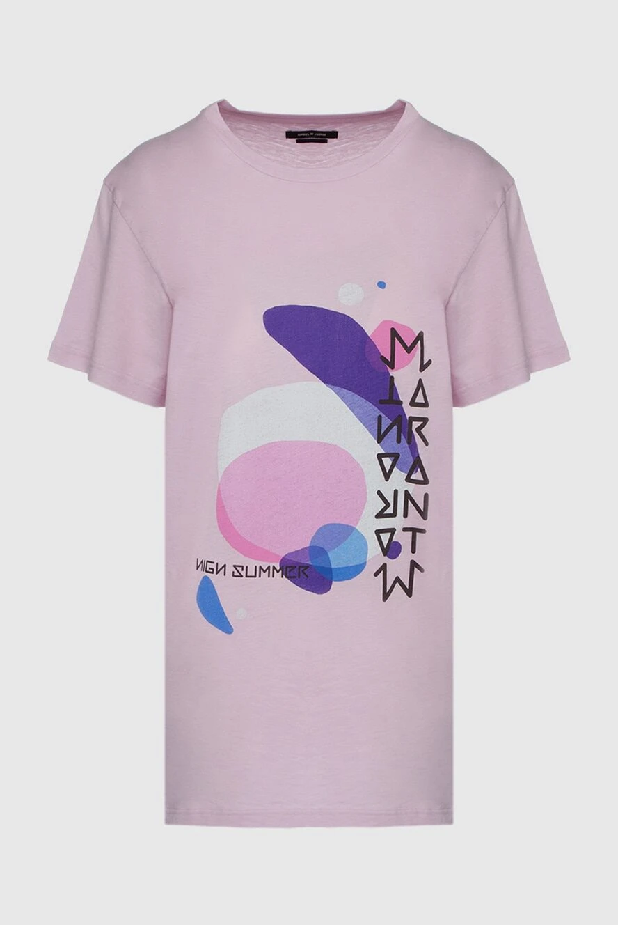 Isabel Marant women's cotton pink long t-shirt with a print 160377 - photo 1