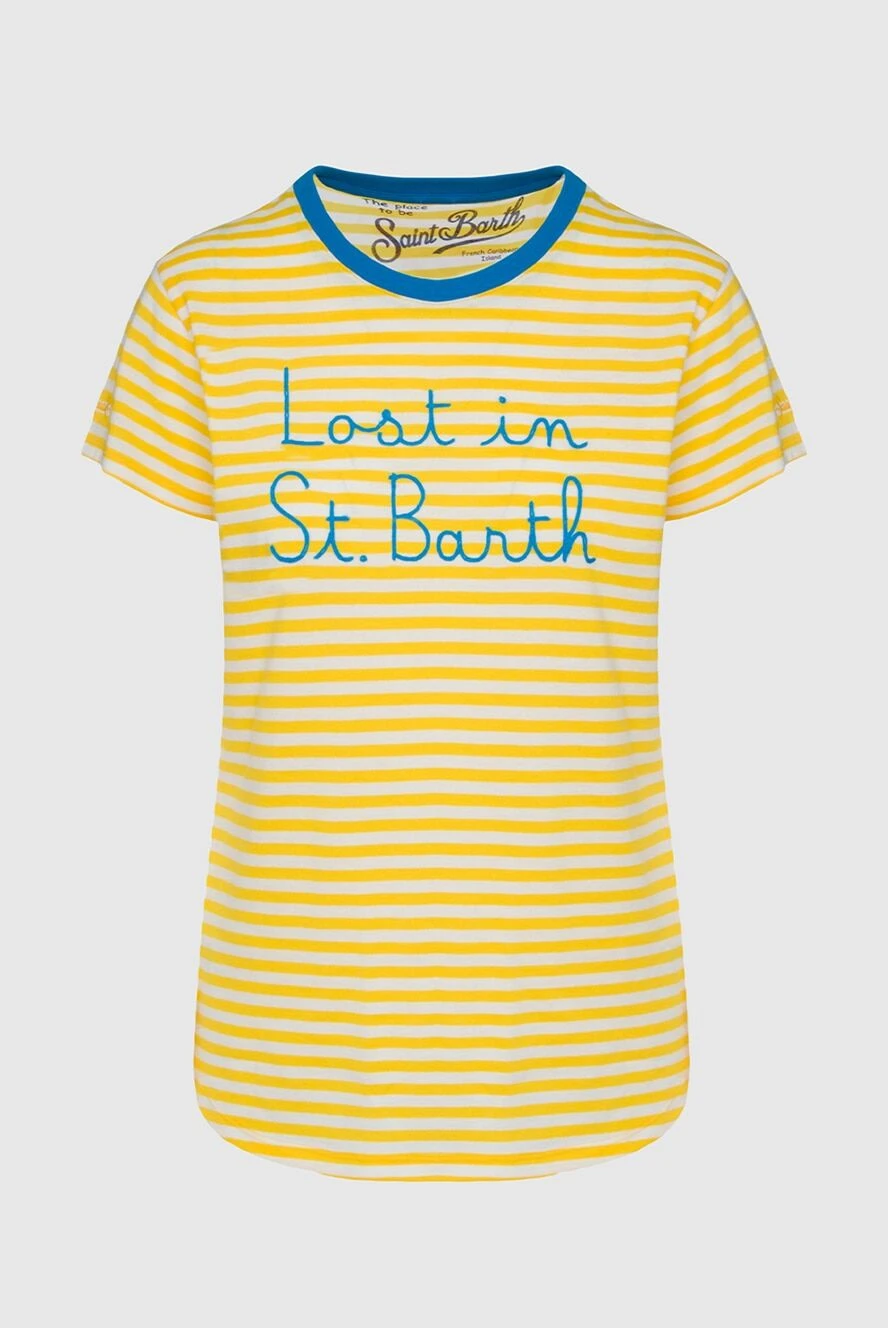 MC2 Saint Barth t-shirt women's cotton with yellow stripes 160469 - photo 1