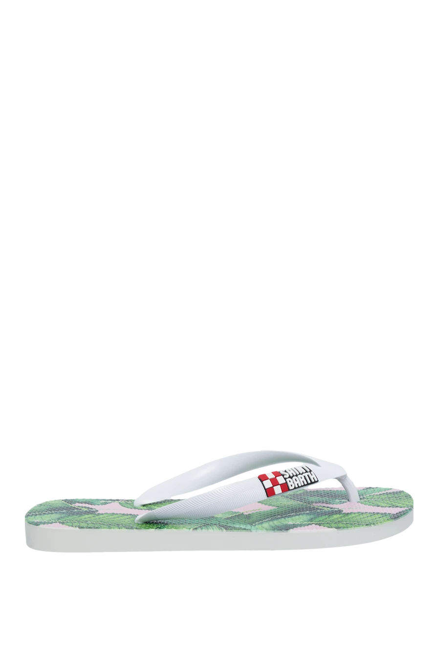 MC2 Saint Barth women's slippers with a leaf print, white 160486 - photo 1