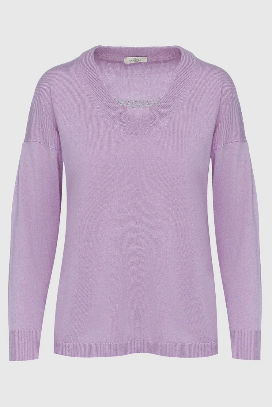 Panicale purple womens jumper with a v-neck 160537 - photo 1