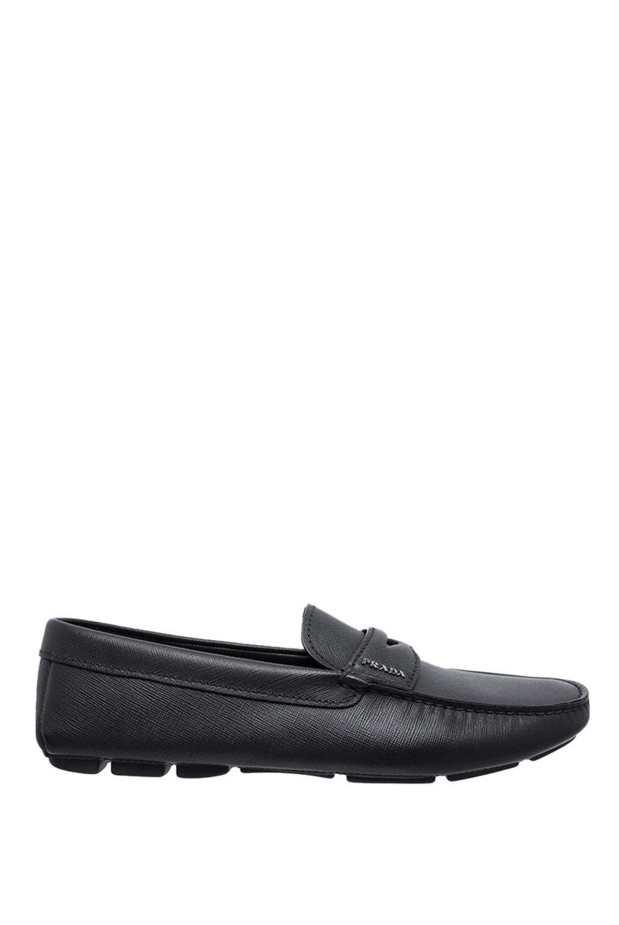 Prada мокасины мужские из кожи черные 160847 - фото 1