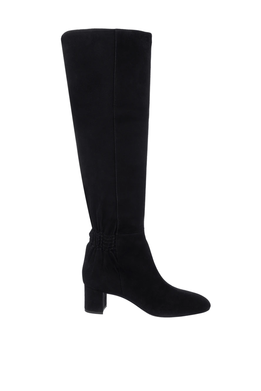 Santoni women's suede boots with a zipper, black 160877 - photo 1