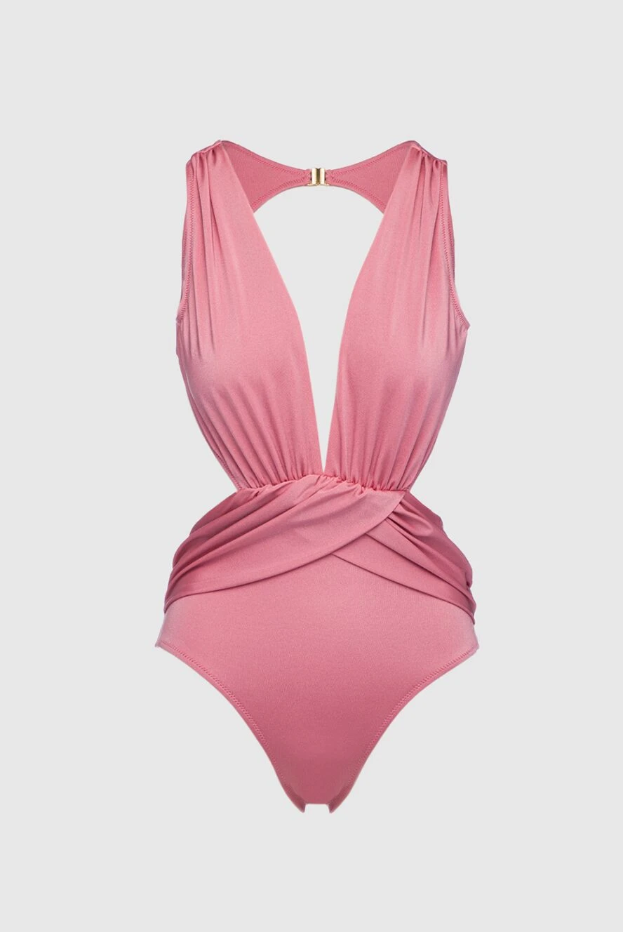 OYE Swimwear жіночий рожевий суцільний купальник з поліаміду та лайкри 161041 - фото 1