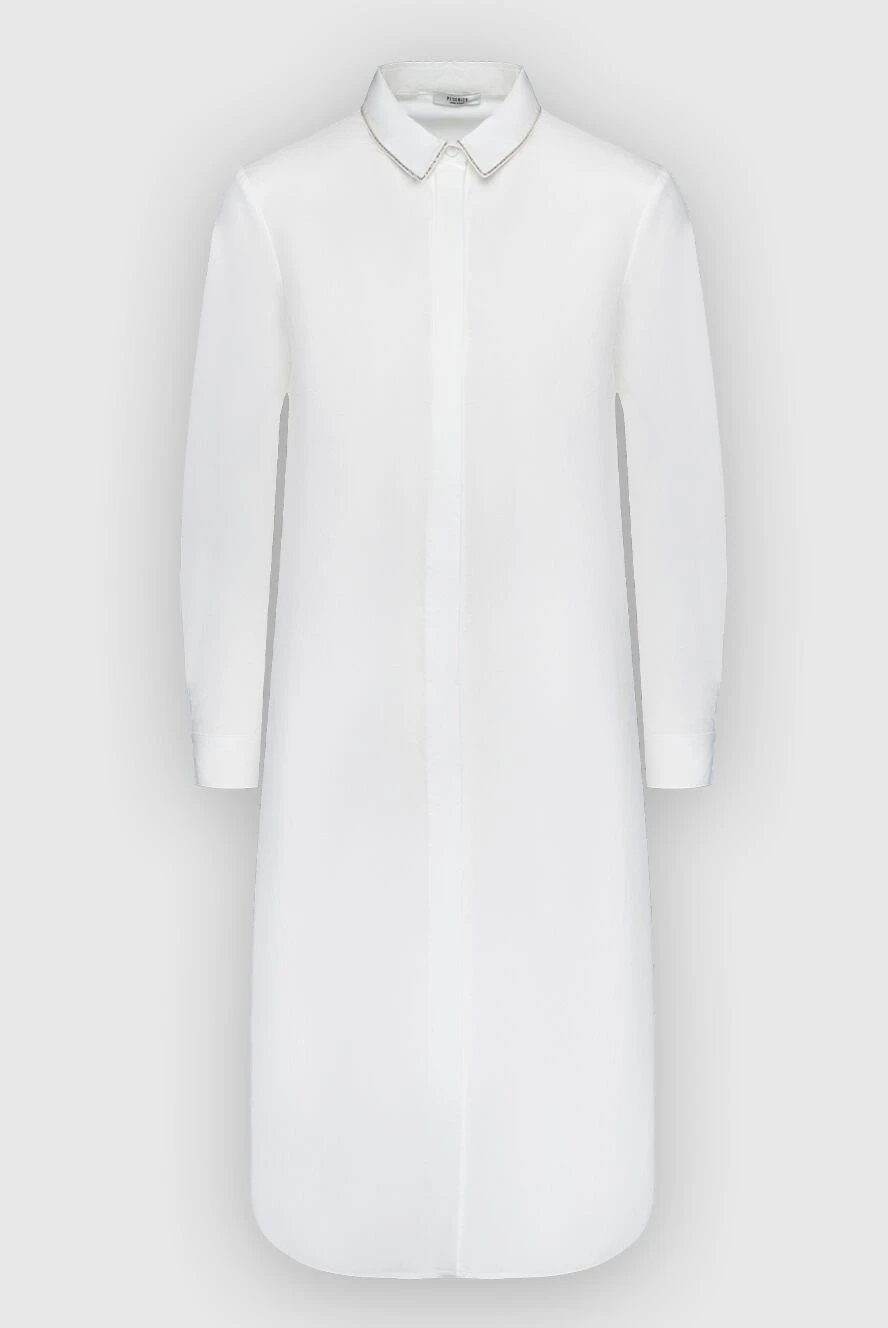 Peserico white shirt dress with textured back insert for women 161084 - photo 1
