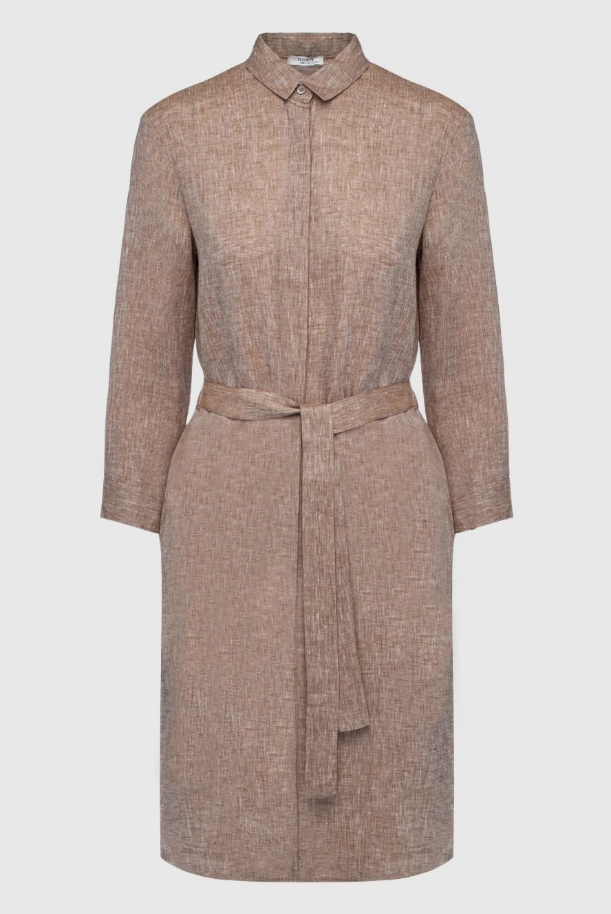 Peserico brown linen dress for women 161090 - photo 1