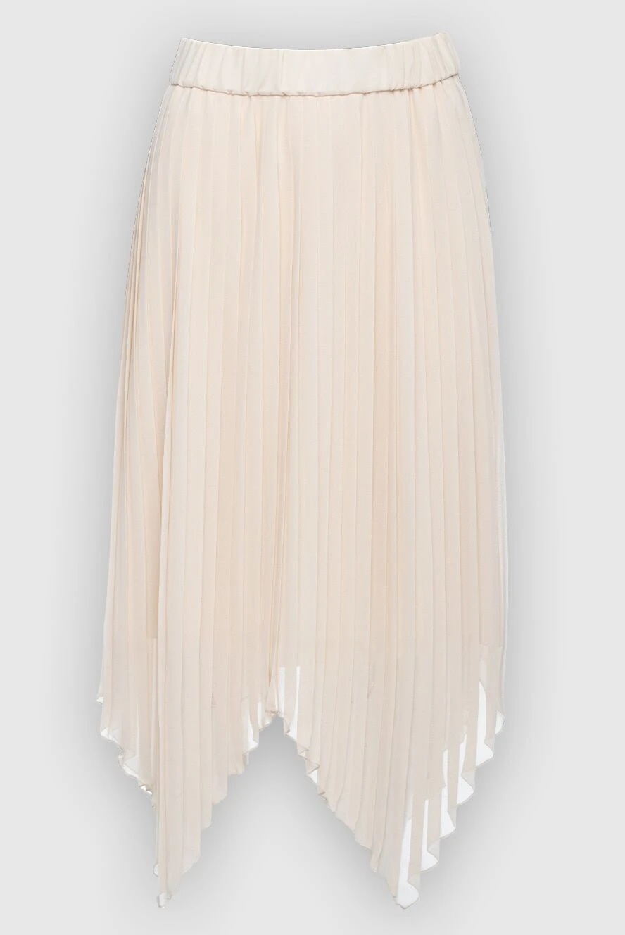 Peserico women beige pleated skirt with asymmetry 161098 - photo 1