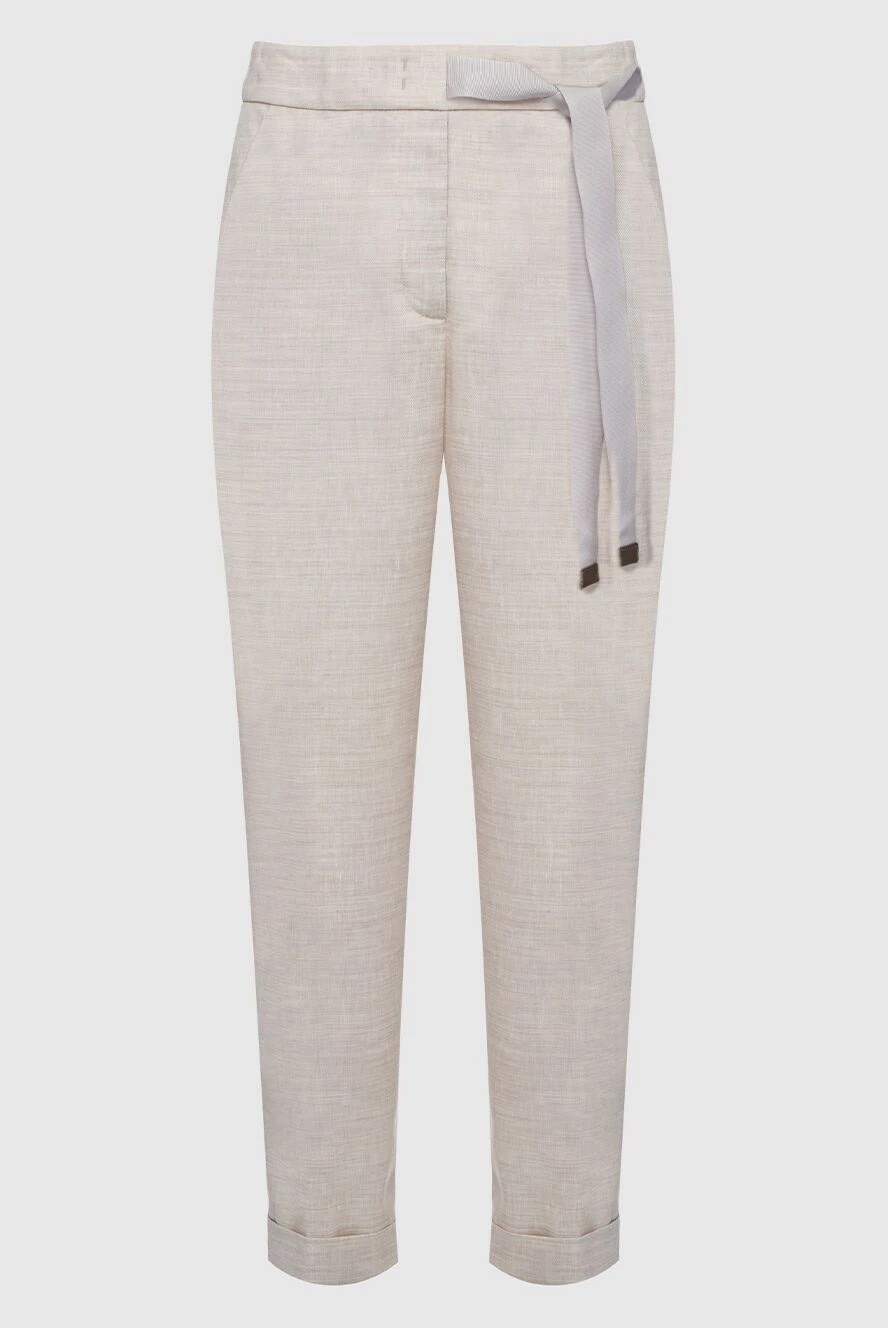 Peserico beige linen and wool pants for women 161107 - photo 1