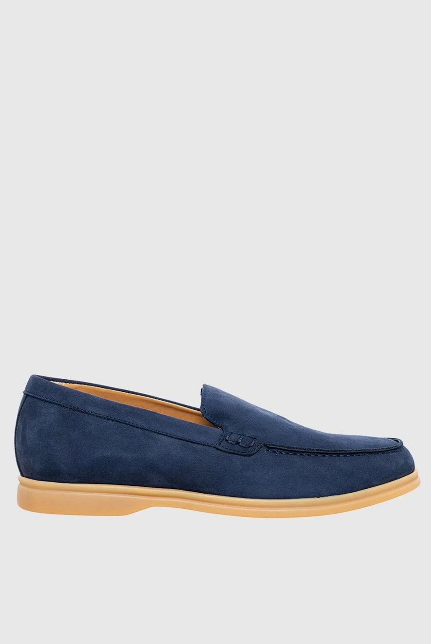 Cesare di Napoli blue nubuck loafers with contrast sole for men 161391 - photo 1