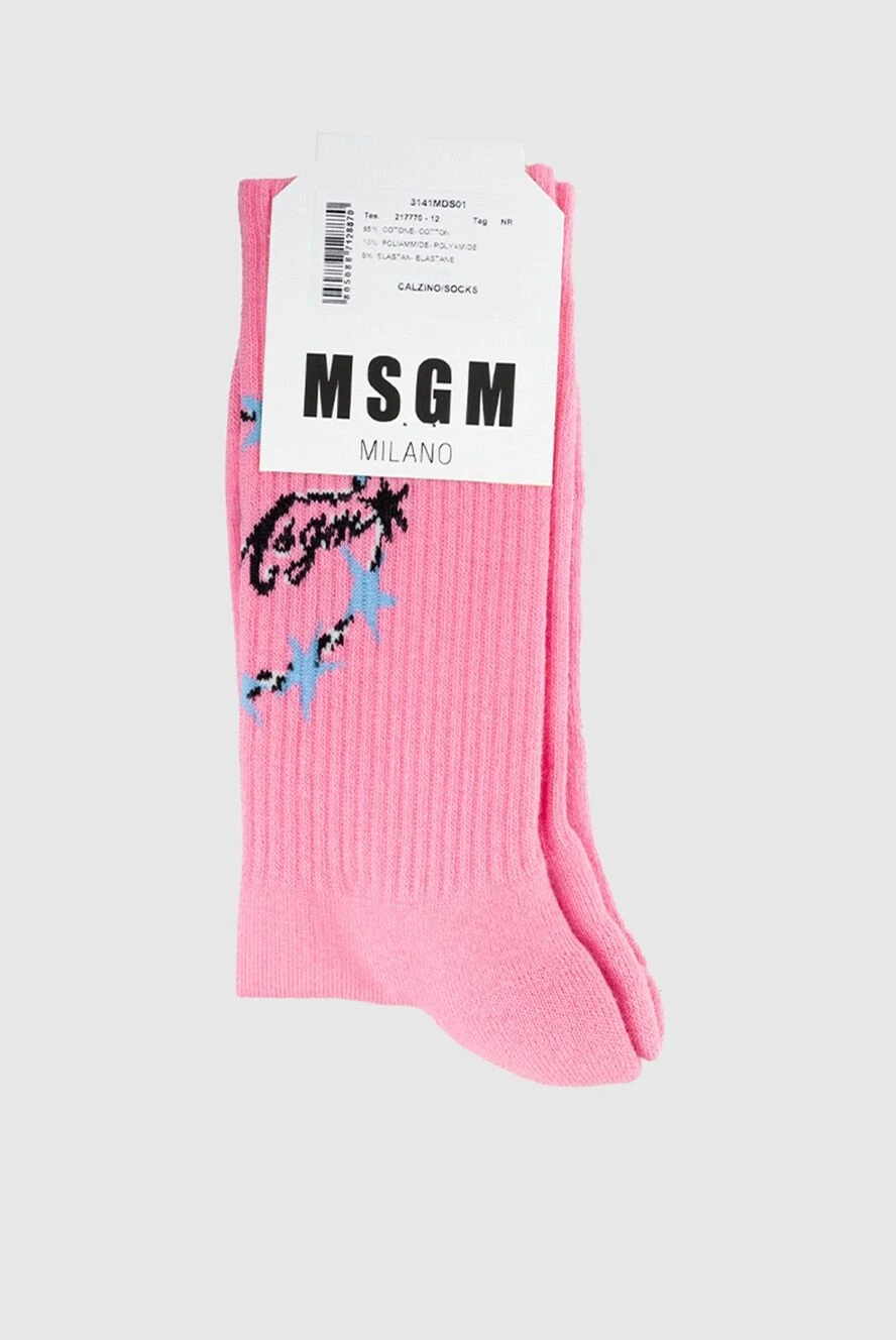 MSGM women's socks with a logo, pink 161429 - photo 1