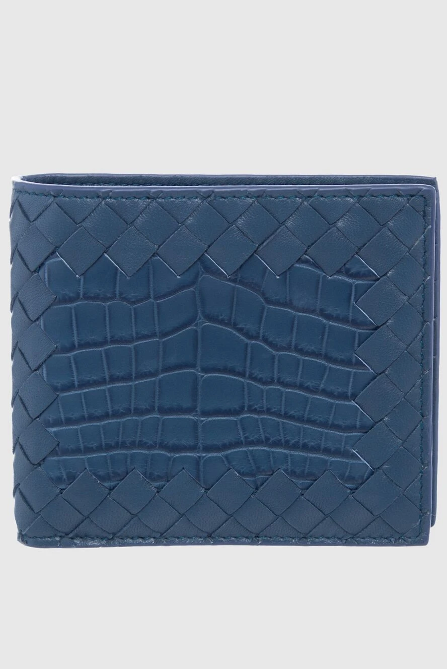 Bottega Veneta портмоне из кожи синее мужское 161497 - фото 1