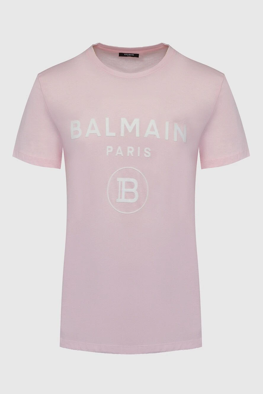 Balmain women's cotton pink t-shirt with logo 161981 - photo 1