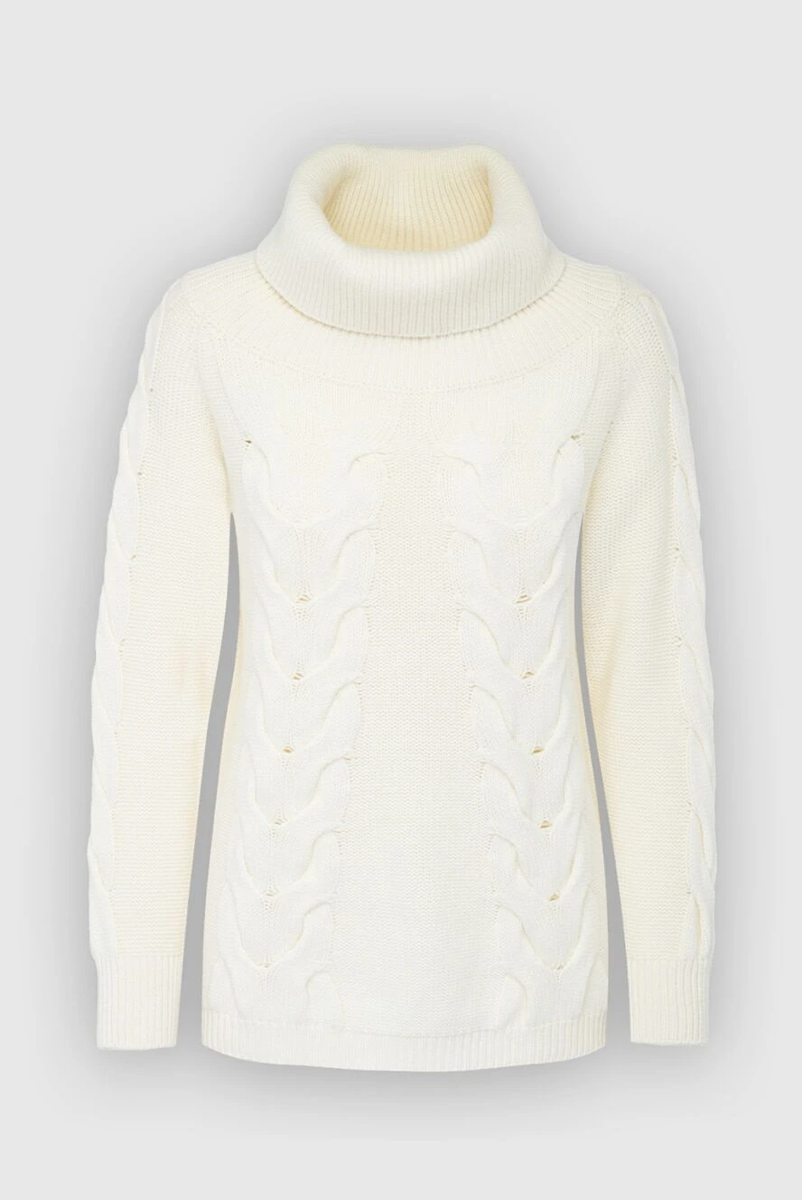 Panicale white womens jumper with a wide high collar 163269 - photo 1