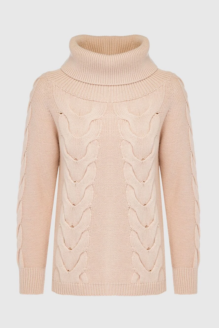 Panicale beige womens jumper with a wide high collar 163270 - photo 1