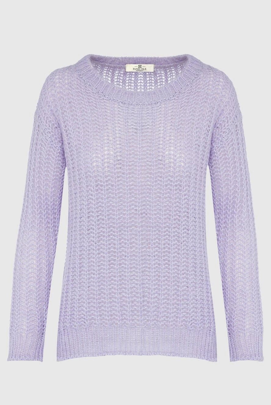 Panicale purple womens jumper with a round neckline and textured knitting 163273 - photo 1