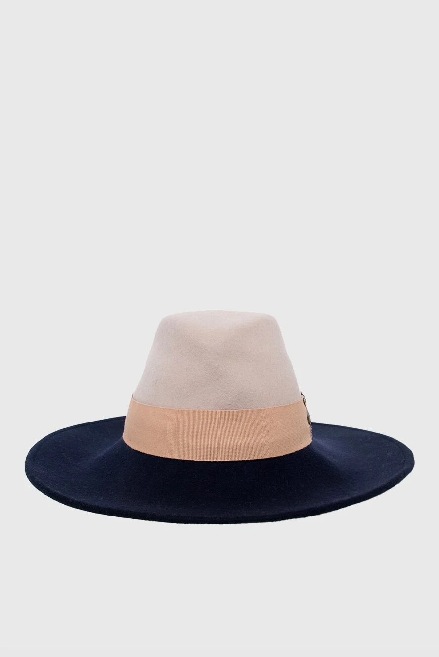 Peserico women's beige hat with blue brim 163386 - photo 1