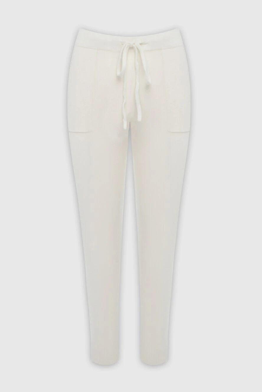 Cashmere & Silk Milano штани з кашеміру білі жіночі 163543 - фото 1