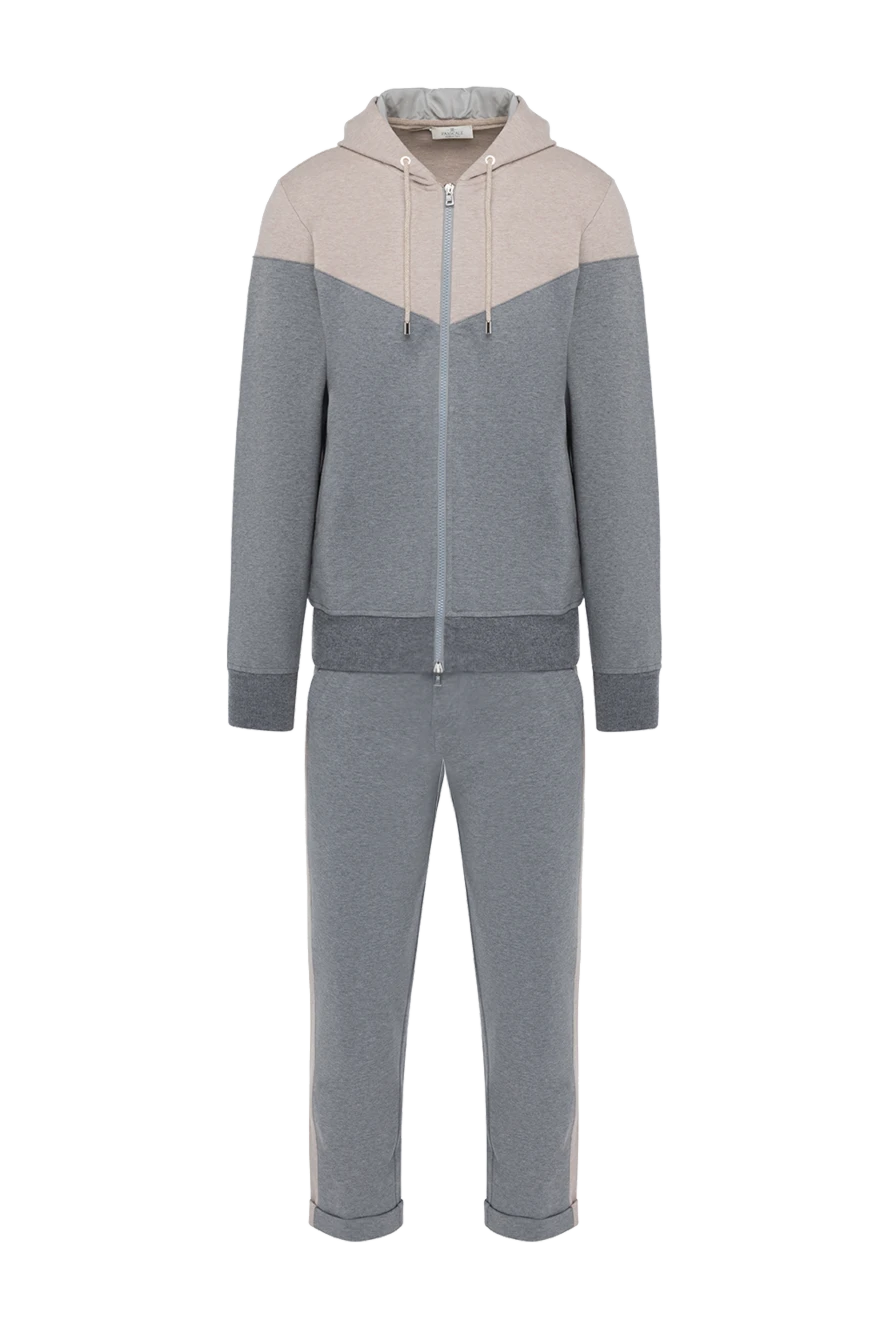 Panicale костюм спортивный мужской из хлопка и эластана серый 163644 - фото 1