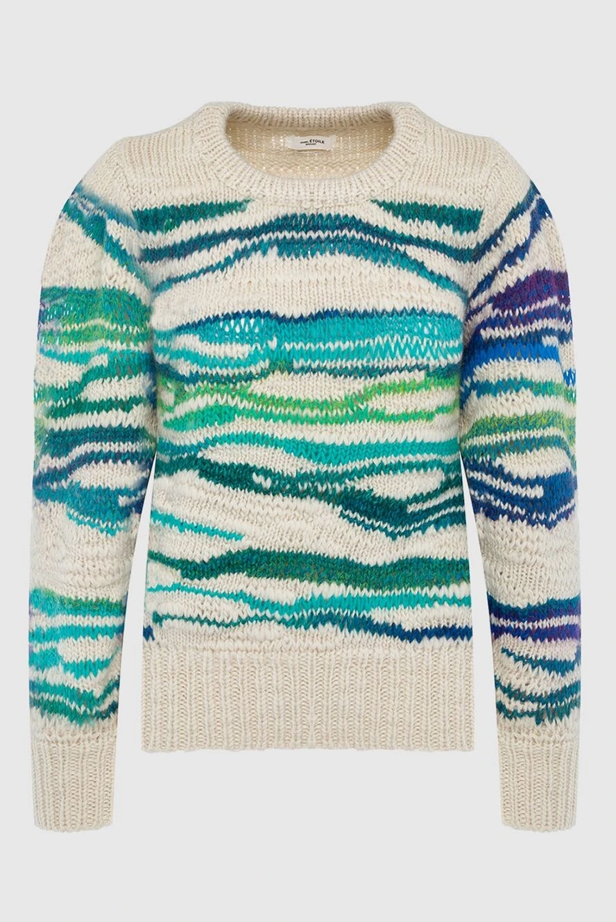 Isabel Marant beige womens wool jumper with textured multicolored stripes 163681 - photo 1