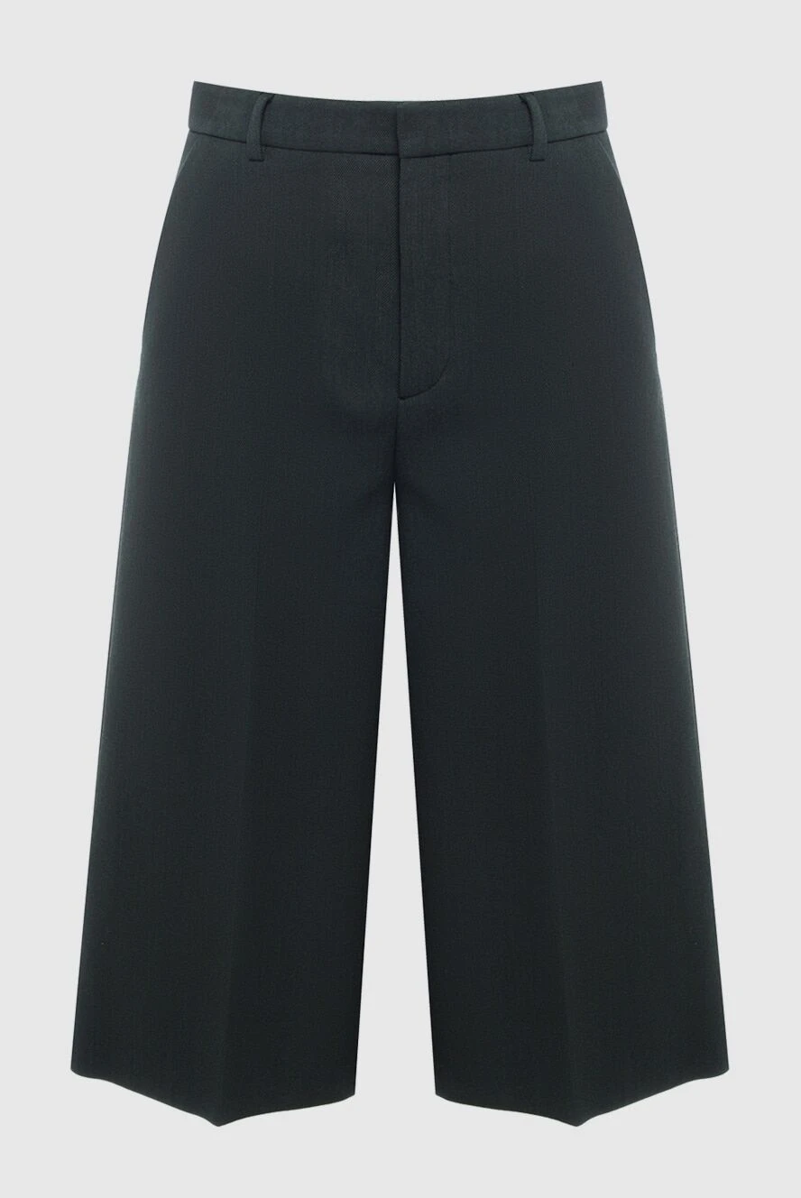Saint Laurent брюки из шерсти зеленые женские 163913 - фото 1