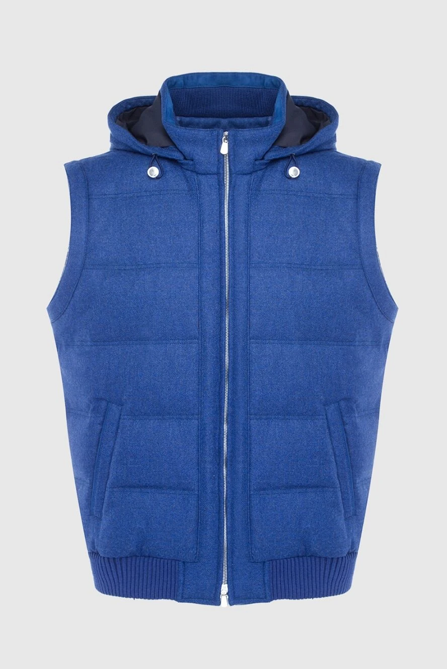 Enrico Mandelli blue wool and cashmere vest for men 163951 - photo 1