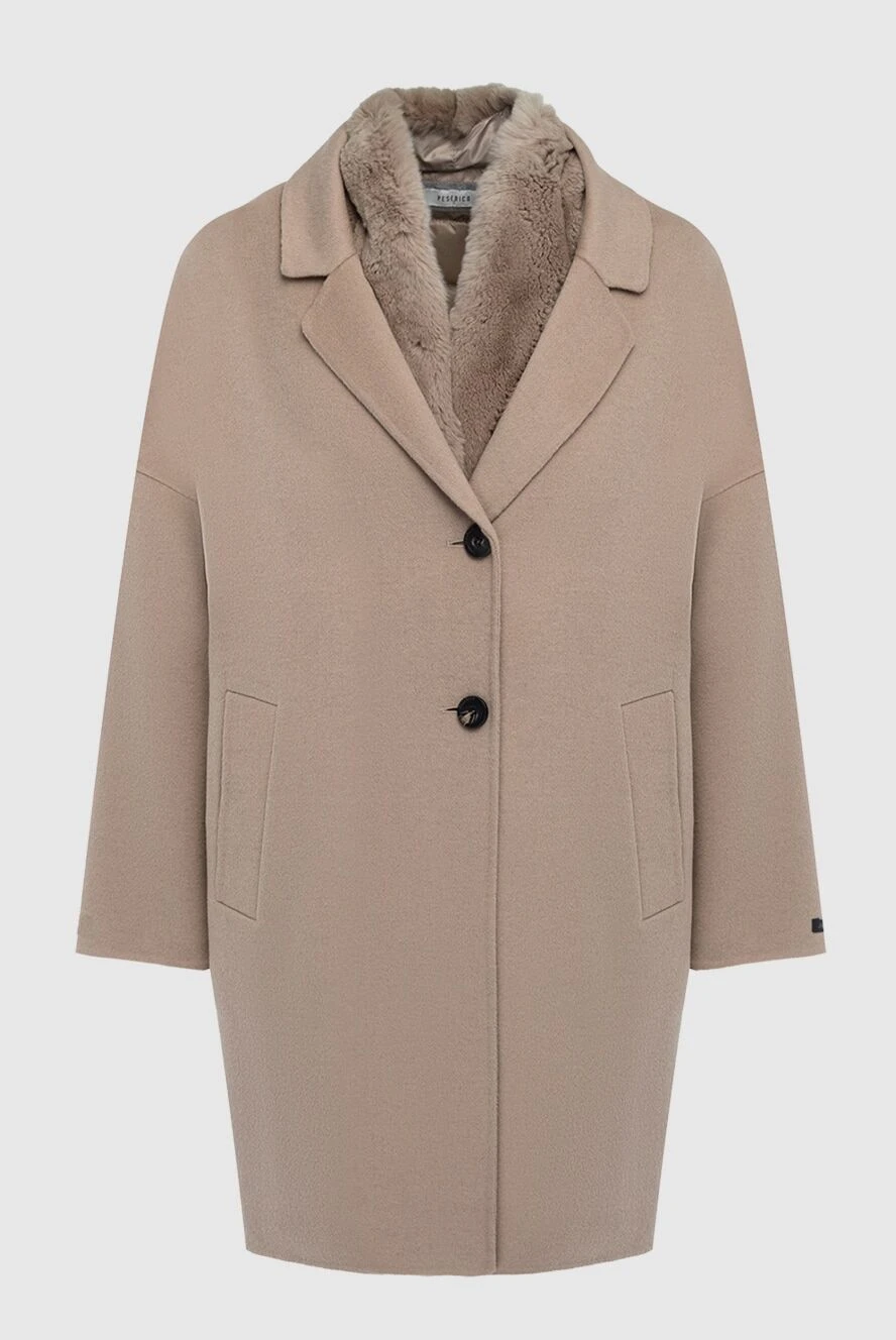 Peserico women's beige wool and cashmere coat 164065 - photo 1