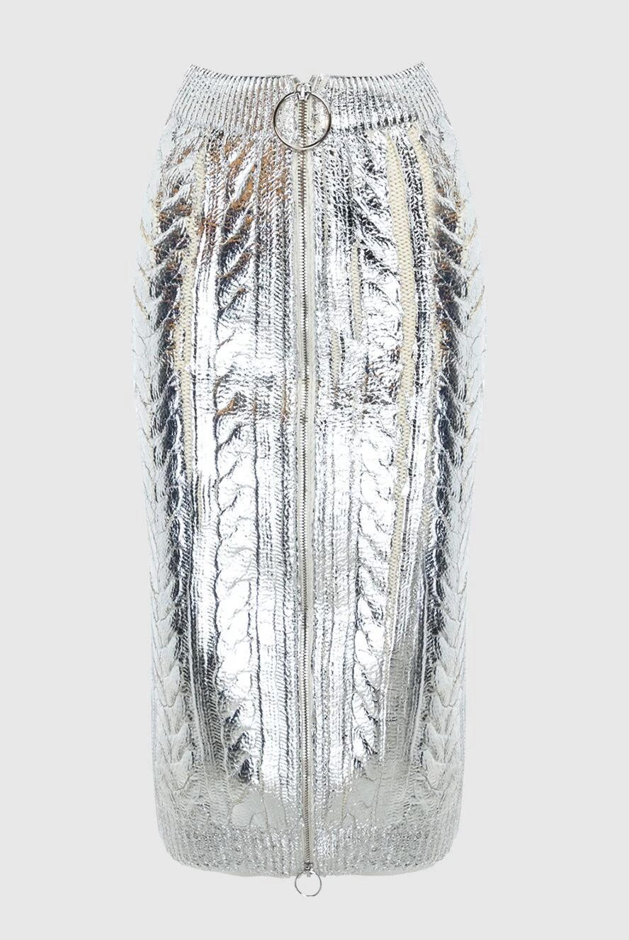 Balmain gray wool and lyocell skirt for women 164142 - photo 1