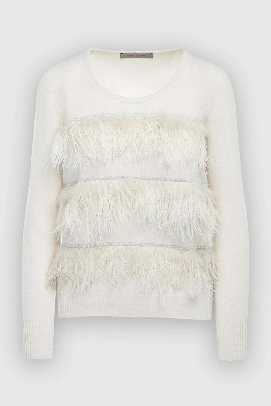 D.Exterior white womens jumper decorated with feathers 164152 - photo 1