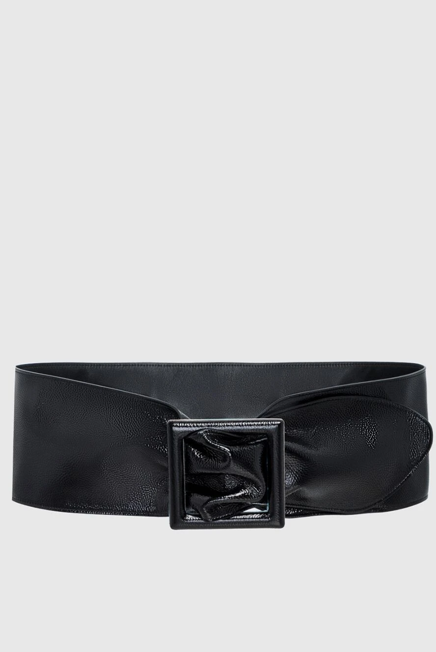 Saint Laurent ремень женский широкий черный кожаный 164197 - фото 1
