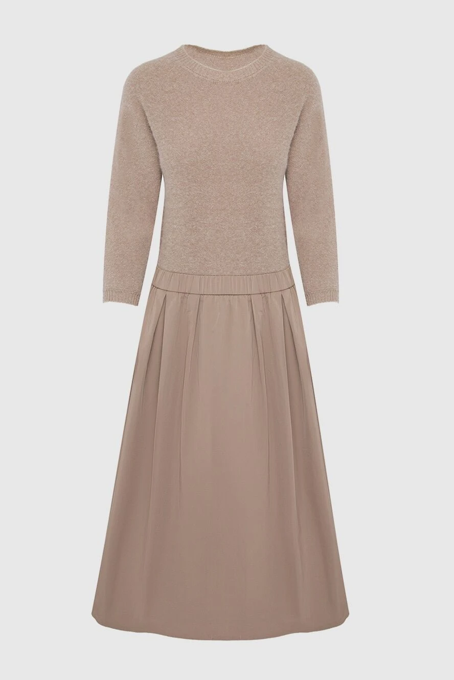 Peserico brown womens dress with a combined design 164597 - photo 1