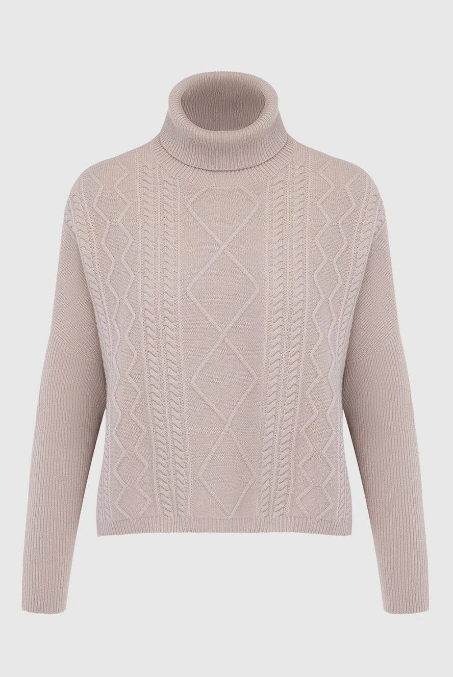 Peserico beige womens jumper with a knitted geometric pattern 164607 - photo 1