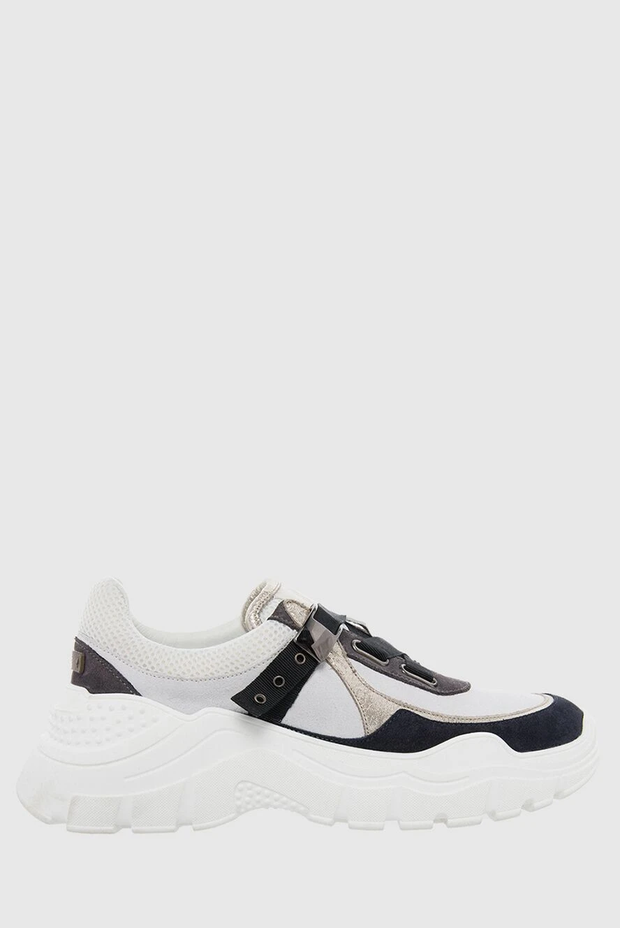 Peserico women's sneakers with black logo straps in white 164613 - photo 1