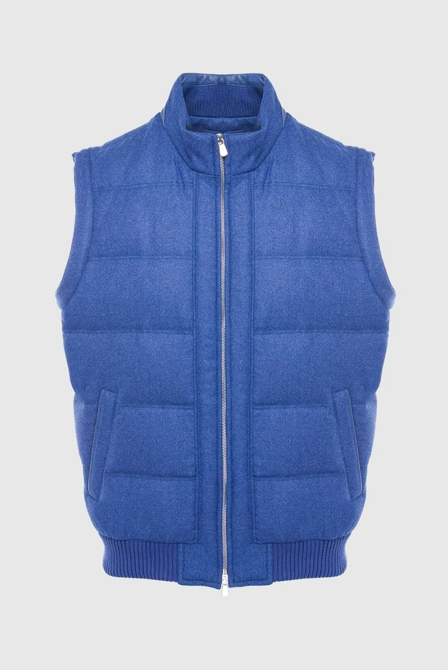 Enrico Mandelli blue wool and cashmere vest for men 165081 - photo 1
