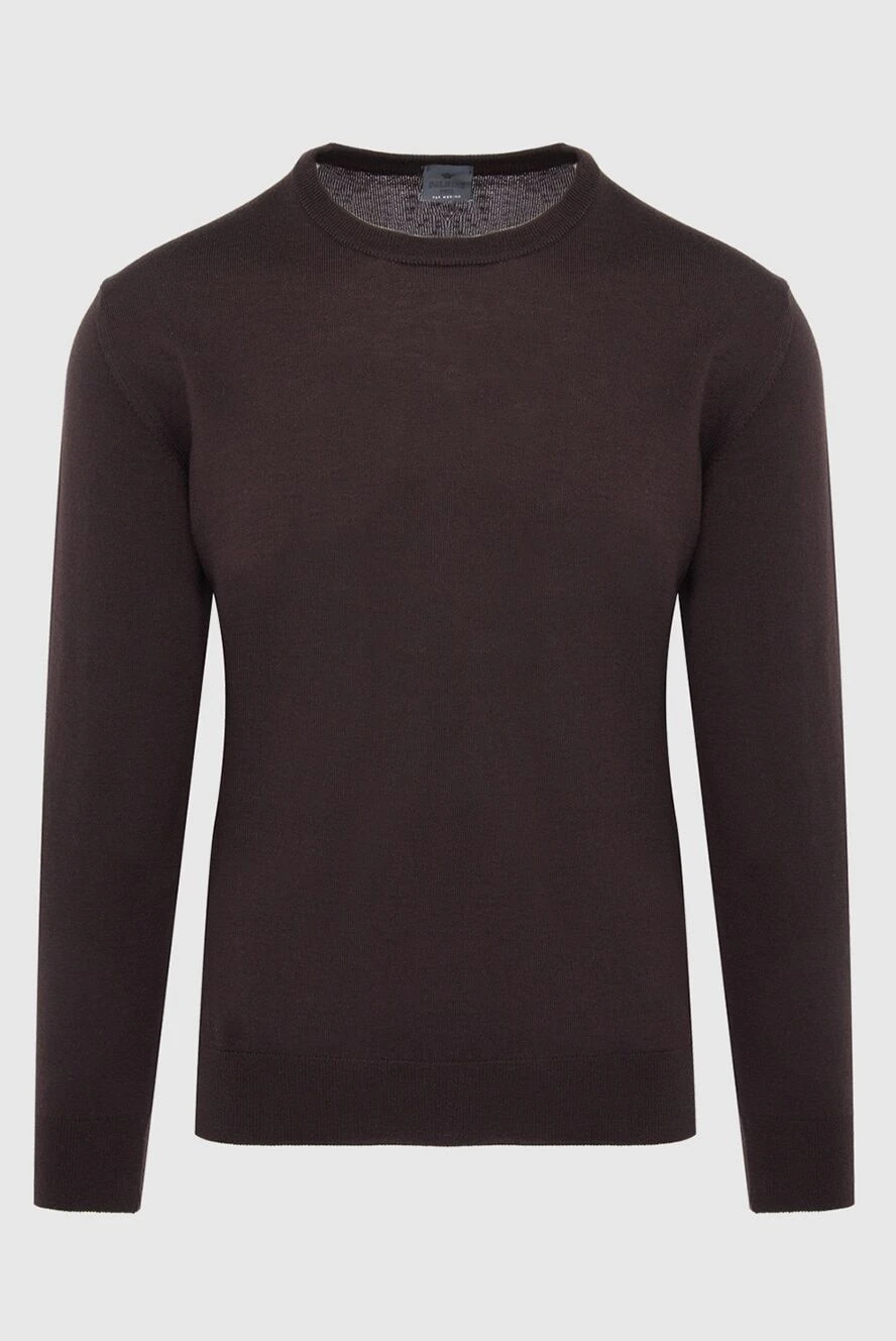 Dalmine dark brown basic wool jumper for men 165190 - photo 1