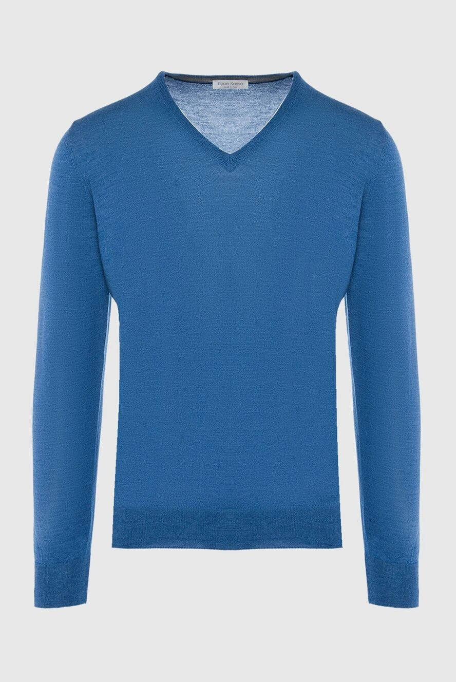 Gran Sasso deep blue jumper with v-neck for men 165669 - photo 1