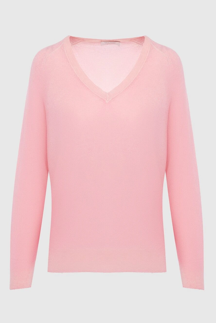 Gran Sasso pink womens cashmere jumper with a v-neck 165686 - photo 1