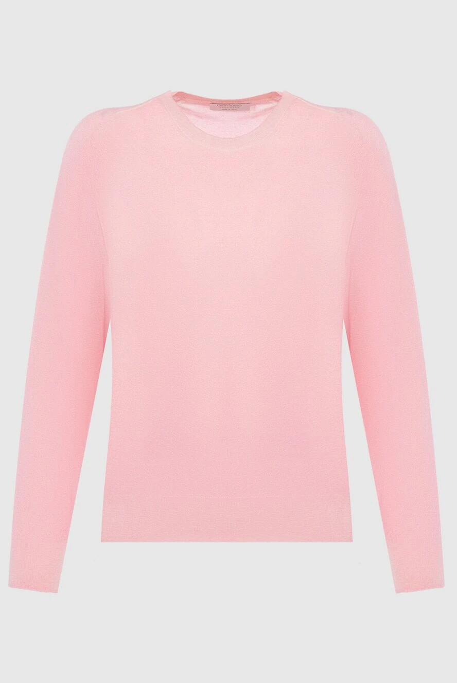 Gran Sasso pink womens cashmere jumper with a u-neck 165688 - photo 1