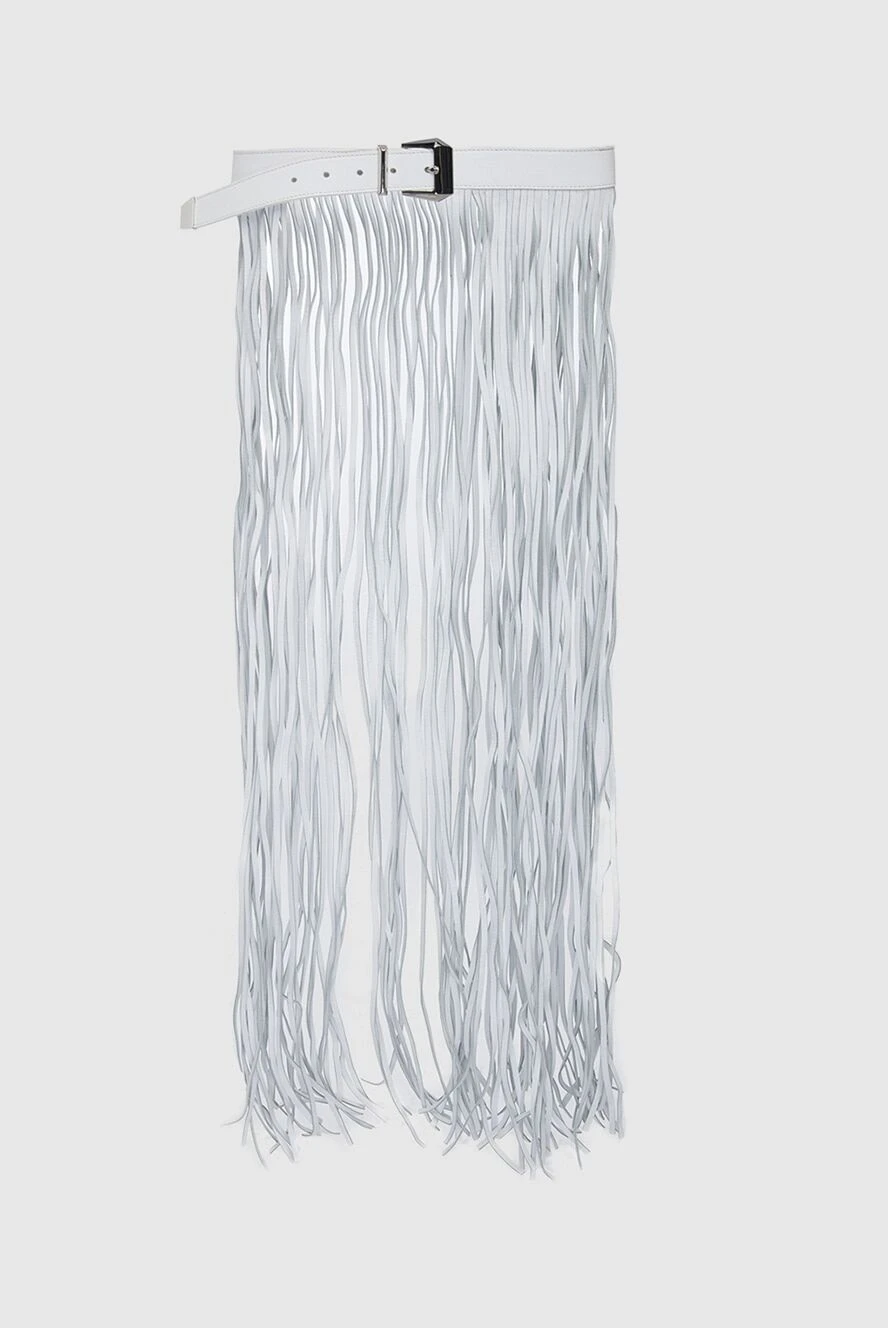 PRITCH London women's white leather belt with fringe 165902 - photo 1