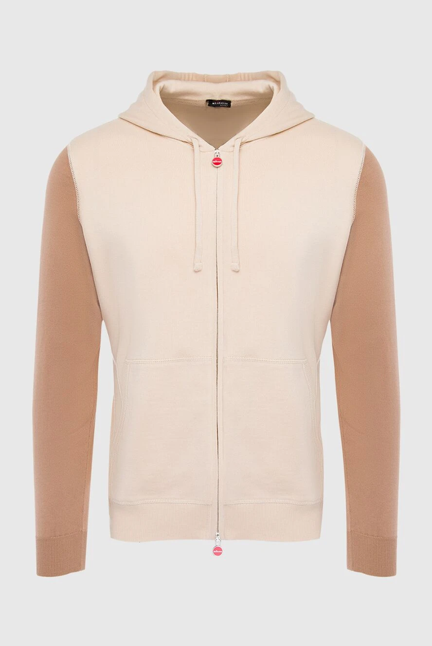 Kiton кофта спортивна з бавовни бежева чоловіча 166373 - фото 1