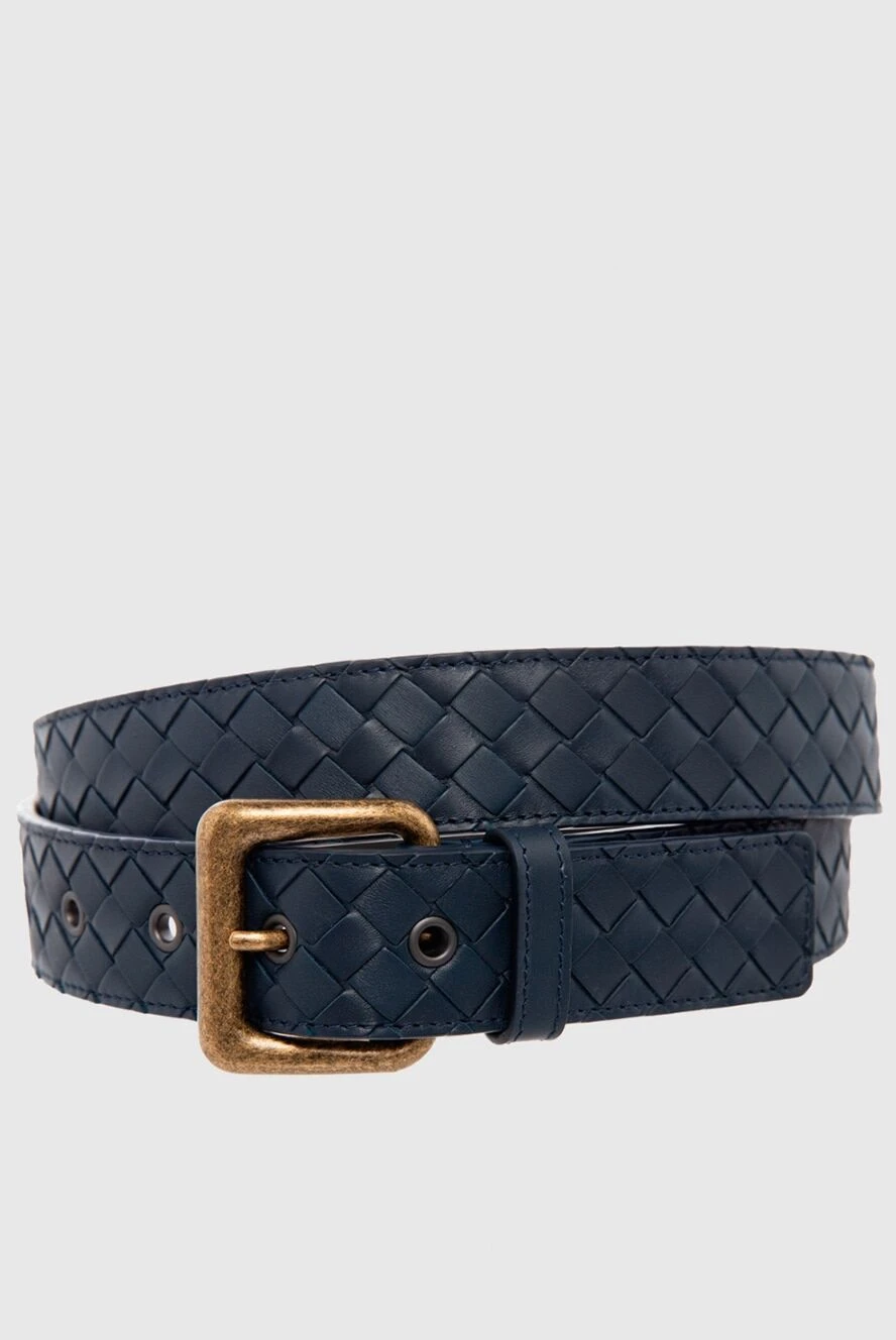 Bottega Veneta ремінь зі шкіри синій чоловічий 166533 - фото 1