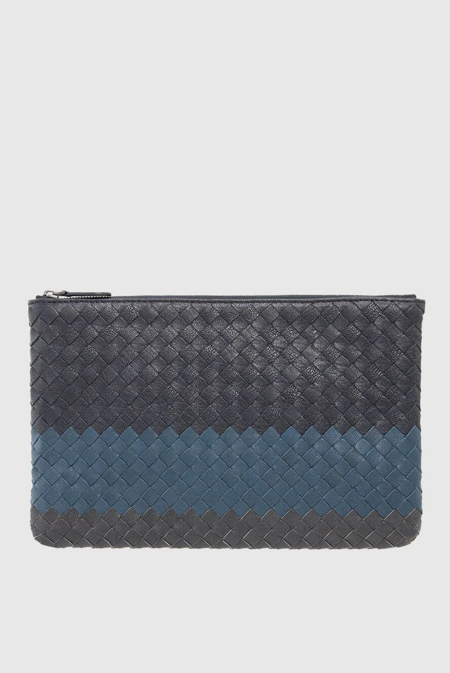 Bottega Veneta клатч чоловічий шкіряний intrecciato piccolo трьохколірний 166537 - фото 1