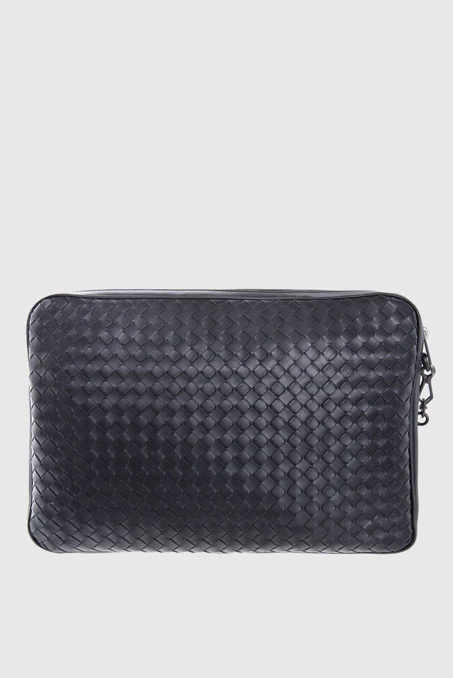 Bottega Veneta клатч-папка шкіряний чоловічий чорний з додатковим відділенням 166538 - фото 1