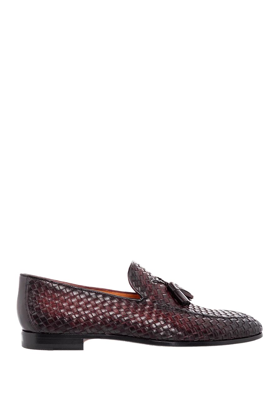 Magnanni чоловічі лофери з плетеної шкіри у бордовому кольорі 166548 - фото 1
