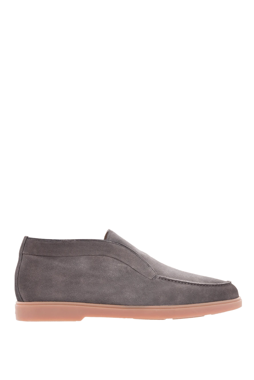 Santoni gray men's nubuck loafers 166735 - photo 1
