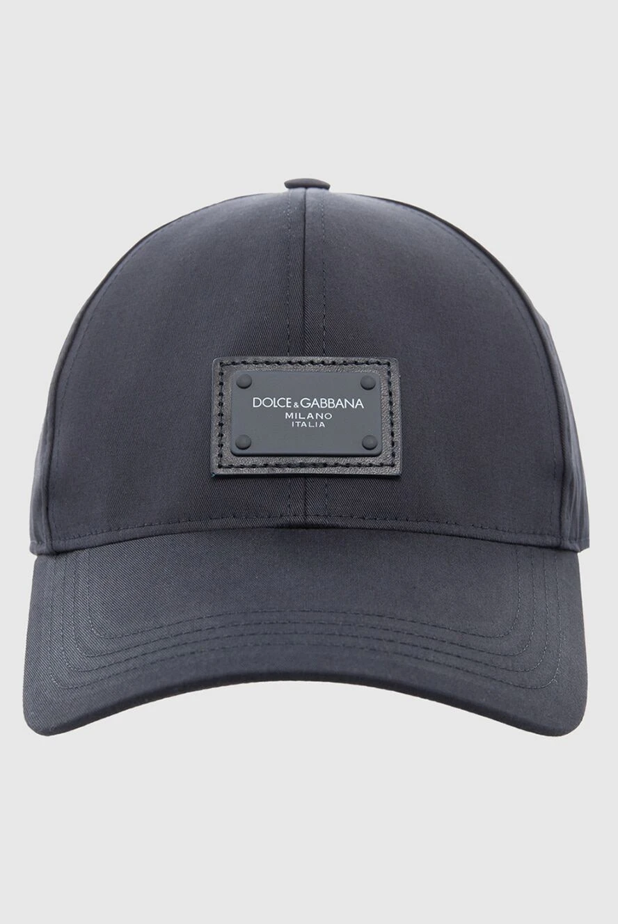 Dolce & Gabbana кепка из хлопка и эластана синяя мужская 166989 - фото 1