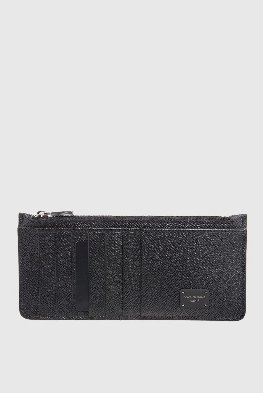 Dolce & Gabbana визитница из натуральной кожи черная мужская черная 167005 - фото 1