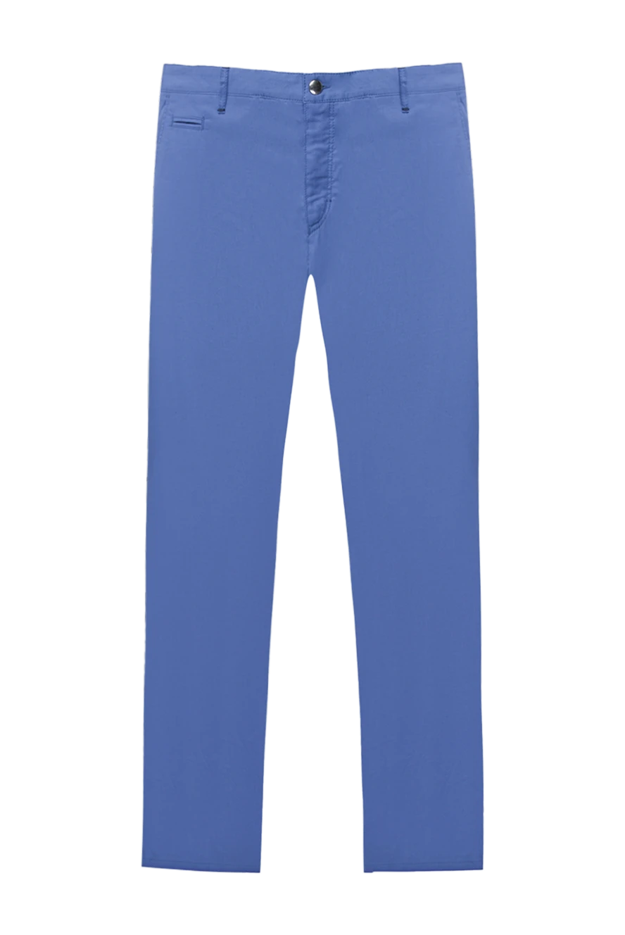 Zilli штани з бавовни кашеміру сині чоловічі 167214 - фото 1