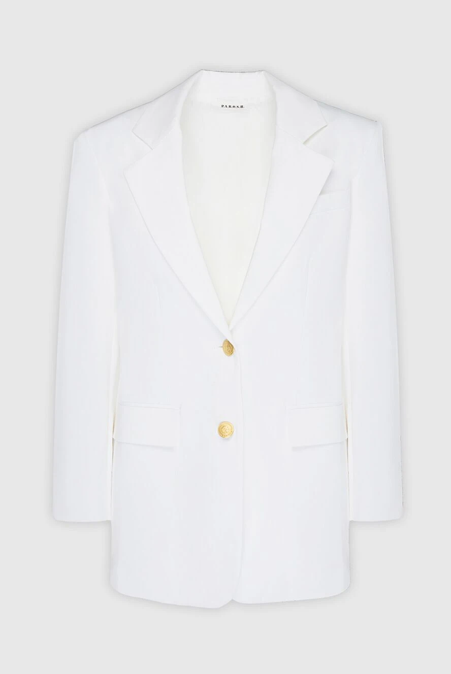 P.A.R.O.S.H. jacket made of cotton and elastane white for women 167389 - photo 1
