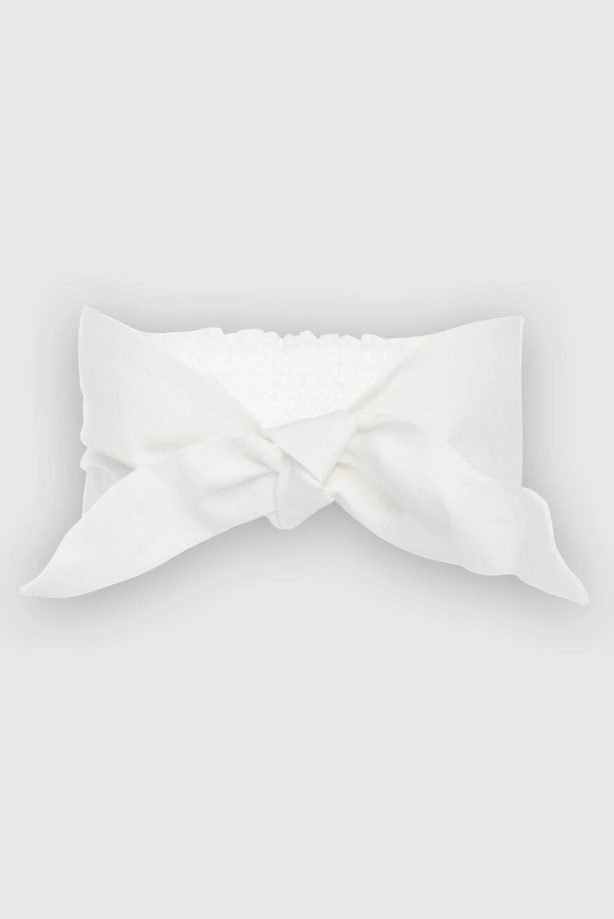 Forte dei Marmi Couture топ з льону та бавовни білий жіночий 167805 - фото 1