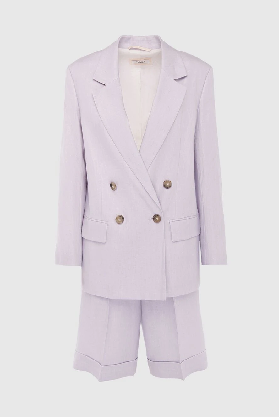 Peserico suit with shorts made of linen purple for women 167870 - photo 1